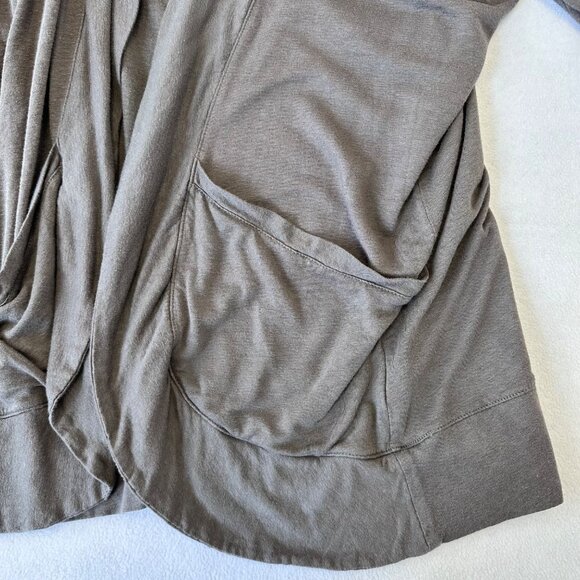 Garnet Hill Linen Modal Pocket Detail Open Cardigan Size M Gray Lightweight - Picture 4 of 9